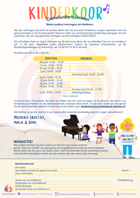 Kinderkoor deelnameformulier
